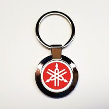 Porte-clés YAMAHA rouge acier inoxydable rond