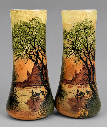 Paire vases verre - de, en