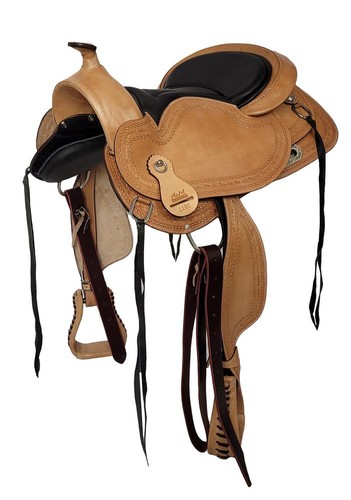 Treeless selle western - en, cuir