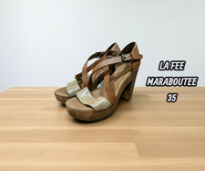 La Fée Maraboutée Pointure 35  chaussures cuir escarpins ouverts mules