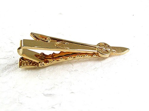 Goldtone ski tie clasp - tie,