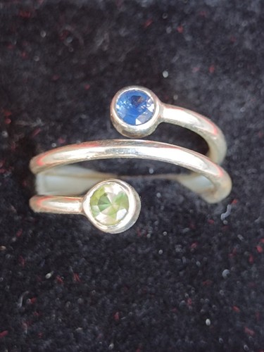 Bague saphir bleu péridot - bague,