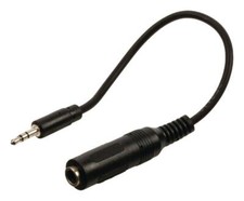 Câble adaptateur audio jack 3,5 mm stéréo mâle vers jack 6,35 mm femelle 0,20 m