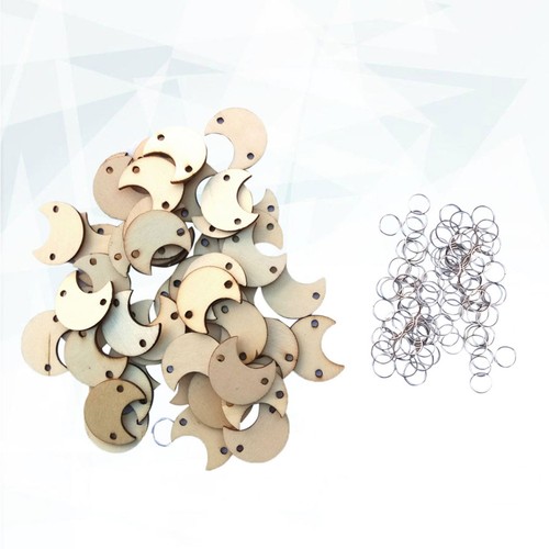 100pcs lune morceau bois - morceau, de