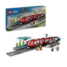 LEGO City 60423 Le tramway et la station du centre-ville, véhicule pour enfants 