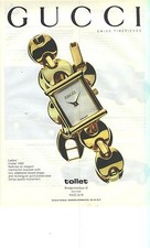 PUBLICITE ADVERTISING 1995   TOLLET   joaillier  montre GUCCI modèle 1800 LADIES