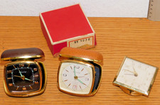 LOT vintage 3 REVEIL montre BLESSING jaz de VOYAGE watch GERMANY alarm clock