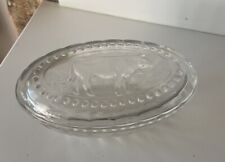 ANCIEN BEURRIER OVALE EN VERRE
