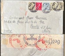 1942 CENSORED BELGIUM COVER STAMPS MULTI-COLOR WAR WWII WW2 RARE NAZI WEHRMARCHT