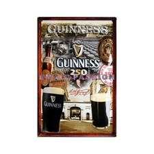 Plaque publicitaire 20x30 cm bombée en relief GUINNESS 250
