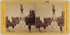 USA Boston Ether Monument John S. Moulton Salem Photo Stereo Vintage Albumine
