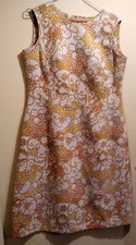 Robe vintage année sixties en lin Vintage dress sixteen's linen T44