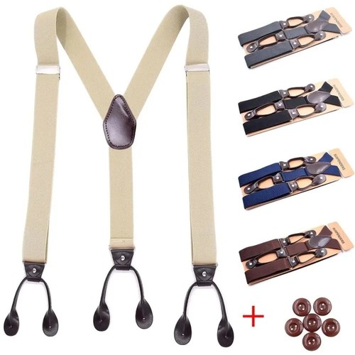 Bretelles vintage cuir pu - bretelles,