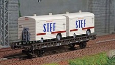 Ree modeles WB636 Wagon UFR Biporteur HR brun, remorques réfrigérante STEF