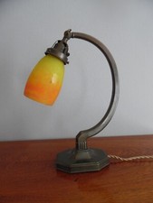 Véritable Lampe Art Déco Tulipe Pâte De Verre Signée Muller Frères Art Nouveaux