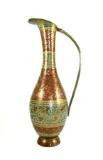 Vase amphore vintage, émaux champlevé, Inde 10 38C