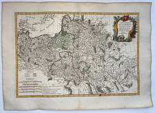 POLAND 1804 RIZZI ZANNONI  LARGE ANTIQUE ENGRAVED MAP 19TH CENTURY
