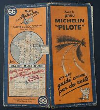Carte 1938 MICHELIN 66 JURA DIJON MULHOUSE Guide Bibendum pneu tyre map