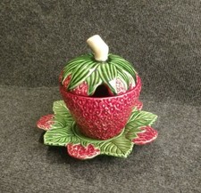 BARBOTINE POT A CONFITURE forme FRAISE 
