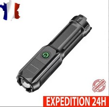Torche LED puissante rechargeable USB, zoom, lanterne étanche pour camping