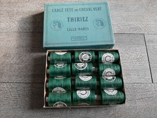  boite complète cablé tête de cheval vert thiriez lille paris 12 bobines neuves 