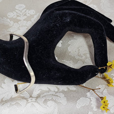 Bracelet Fin Jonc Argent 925 Forme Ondulée 57x50 Mm