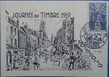 France, carte premier jour n°879, journée du timbre 1951