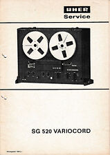 Manuel De Service Pour Uher SG 520, SG 521 Variocord