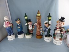 Lot 6 bouteilles à liqueur musicales PARIS CANAILLE boite a musique  , testé OK