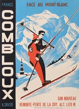 ANONYM 1959 COMBLOUX FACE AU MONT BLANC HAUTE SAVOIE OLD POSTER