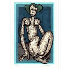 VENARD Claude - Lithographie originale "Le nu bleu" 76x56cm