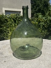 Jarre,Dame  Jeanne Ancienne , Bonbonnière, 7 L, Verte en verre, Vintage.