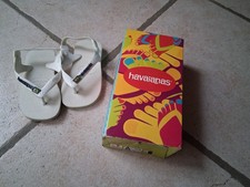 tongs HAVAIANAS bébé Blanche logo Brésil- P 21 -