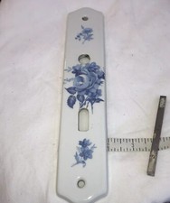 French Door Backplate porcelain White Delft Blue vintage Limoges Rose Knob Push