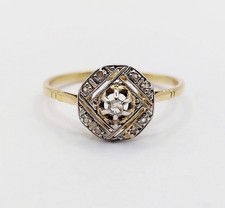 Bague art deco or 18k diamants