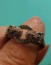 Bague double panthère or 18