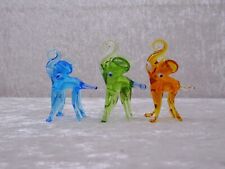 3 X Lauscha Verre Design Figurine Éléphant - Handmade - Set Collection - Vintage