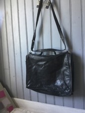  besace à bandoulière vintage cuir noir souple (A/GO)