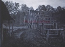 Construction en bois c1920 Photo NEGATIVE Plaque verre Stereo Vintage V33L25n36