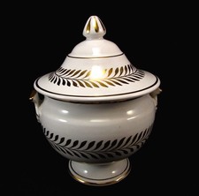 Petite Soupière Blanche et Or Emile Tessier Malicorne