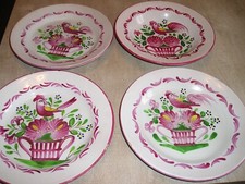 LOT de 4 ASSIETTES  - COQS -
