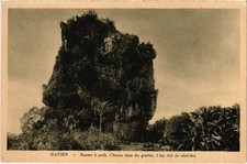 CPA AK TONKIN BONNET A POILS CHEMIN DANS GROTTES VIETNAM INDOCHINA (1480716)