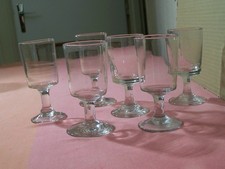 6 verres a vin blanc,soufflé 19ieme h 11cm,art populaire normand