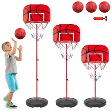 Panier de basket dextérieur pour enfants, avec 2 filets, 3 ballons de basket,...