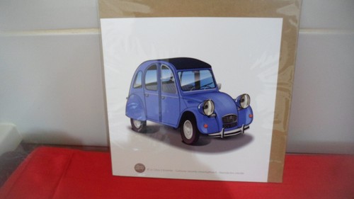 Dessin 2cv bleu 20x20 - ,