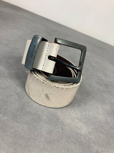 Ceinture cuir blanc - , vintage