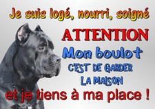 plaque attention au chien cane corso en métal 29x20cm percée réf 51