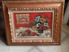 Nature morte aux fleurs- Henri D'Anty. 1966. Huile sur toile, 35 x 25 cm