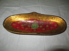 ANCIEN VIDE POCHE FORME GONDOLE FLORENTIN EN BOIS PEINT ET DORÉ-N°011