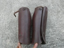 1914 1918 1940 Paire de Guetres Officier en cuir marron